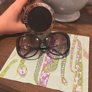 Bulgari Black Sunglasses Fashionable Oversized Accessory